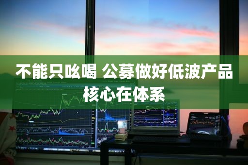 不能只吆喝 公募做好低波产品核心在体系