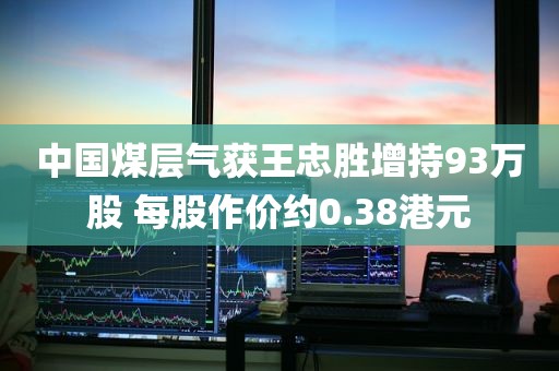 中国煤层气获王忠胜增持93万股 每股作价约0.38港元