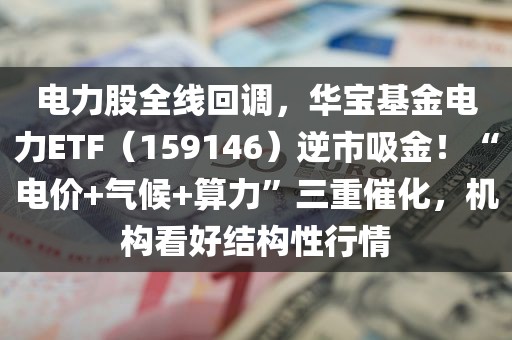 电力股全线回调，华宝基金电力ETF（159146）逆市吸金！“电价+气候+算力”三重催化，机构看好结构性行情