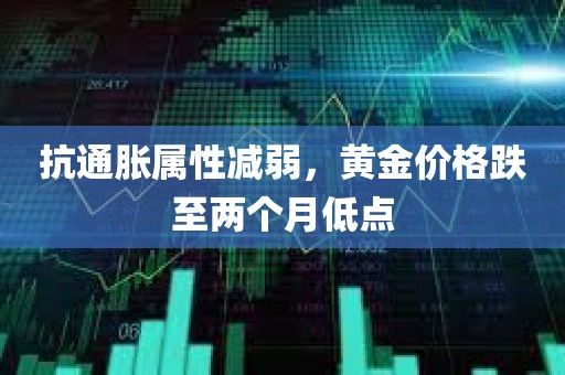 抗通胀属性减弱，黄金价格跌至两个月低点