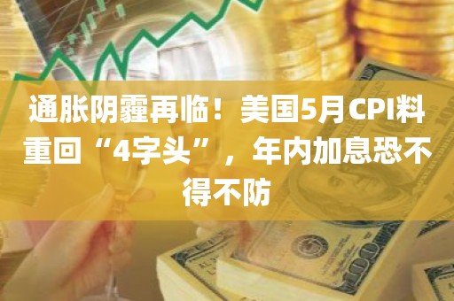 通胀阴霾再临！美国5月CPI料重回“4字头”，年内加息恐不得不防