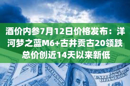 酒价内参7月12日价格发布:洋河梦之蓝M6+古井贡古20领跌 总价创近14天以来新低 酒价内参7月12日价格发布:洋河梦之蓝M6+古井贡古20领跌 总价创近14天以来新低